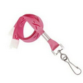 5/8" Flat Breast Cancer Awareness Lanyard w/ Swivel Hook